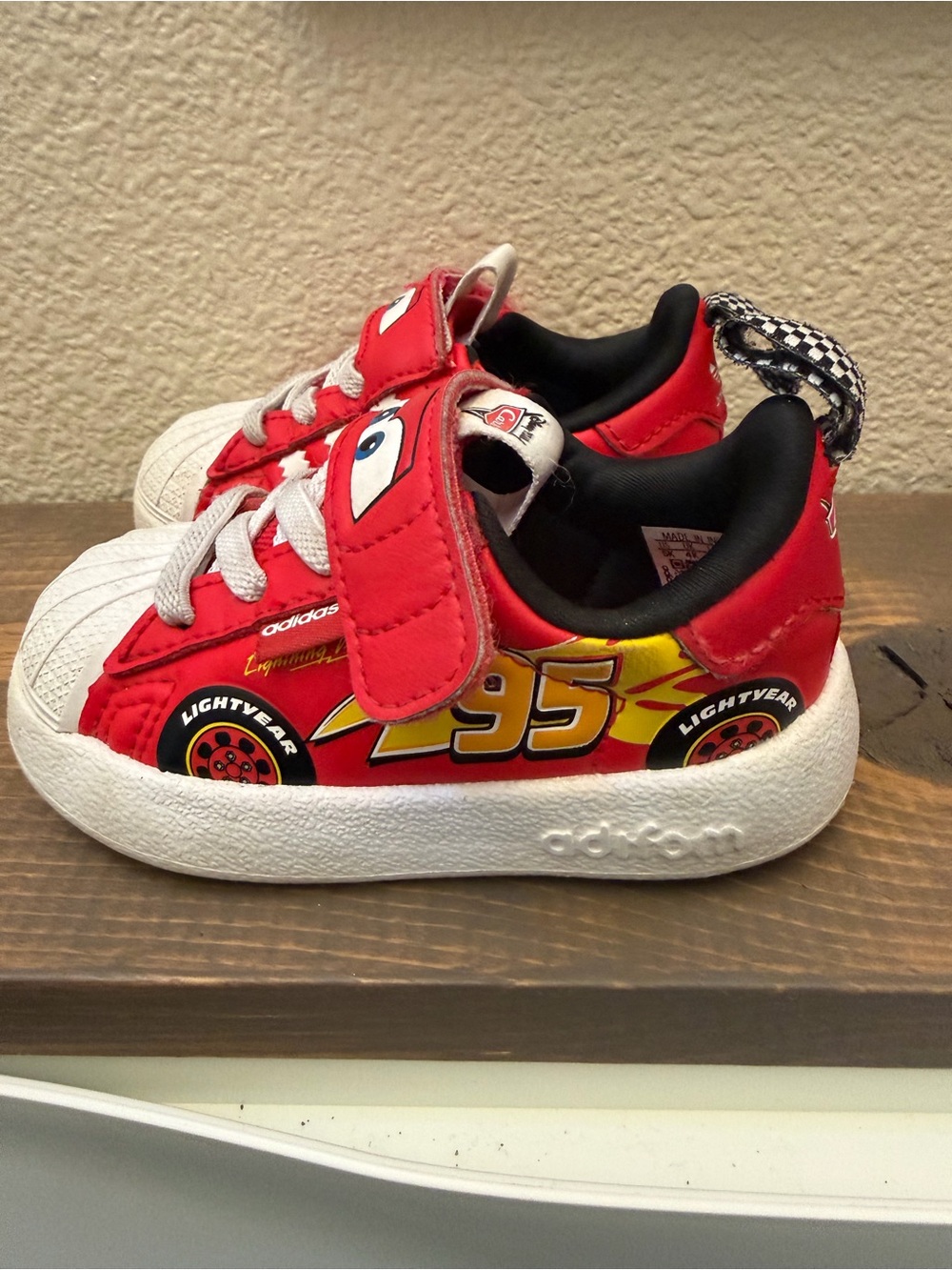 adidas baby toddler Red Lightning McQueen Sneakers